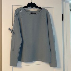 Soft blue fun long sleeve, 95poly 5spandex, non smoking home , worn once